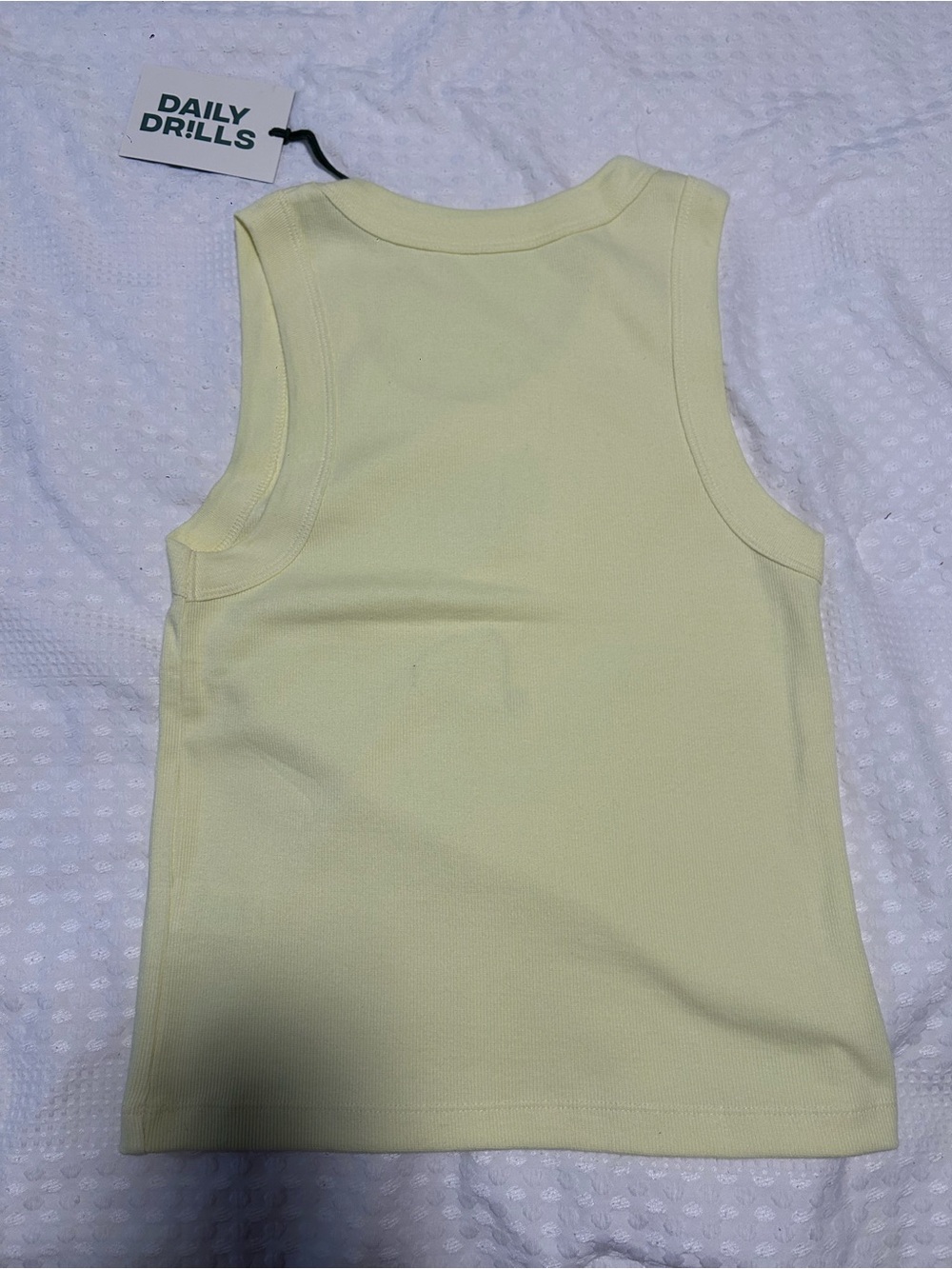 Daily Drills Logo Ribbed Tank - Lemonade Yellow Size M/L NWT - Picture 2 of 4